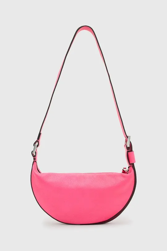 Шкіряна сумочка AllSaints HALF MOON рожевий