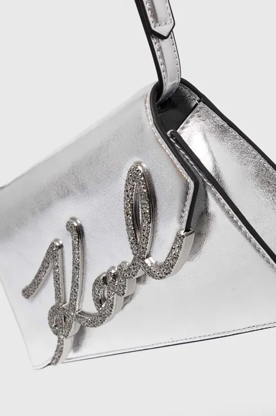 srebrny Karl Lagerfeld torebka skórzana