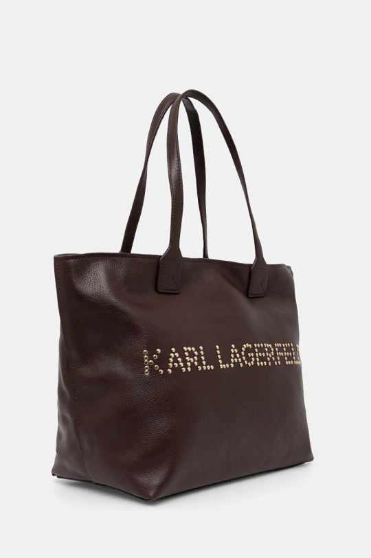 Kožna torba Karl Lagerfeld 245W3087 smeđa AW24