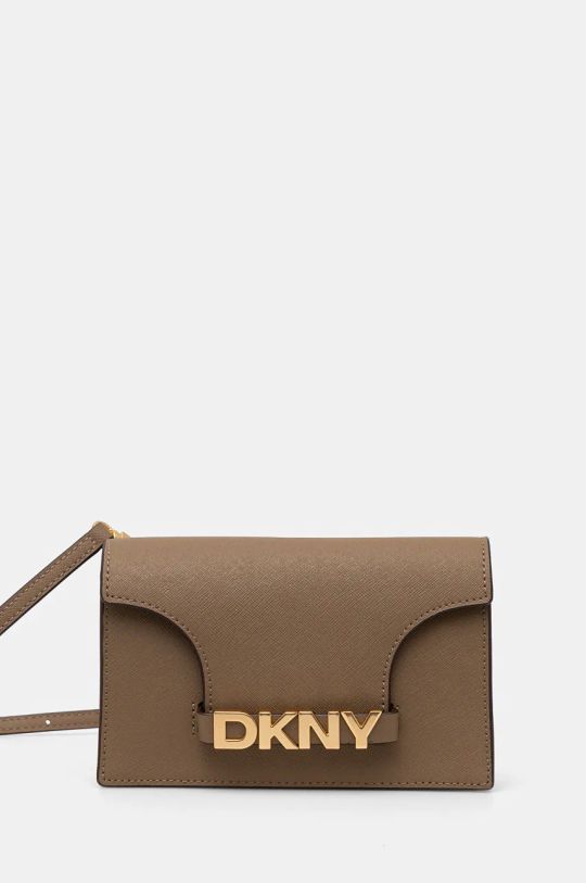 Шкіряна сумочка Dkny лицьова шкіра бежевий R435OG58