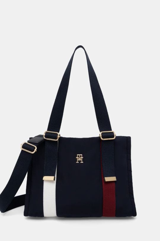 Τσάντα Tommy Hilfiger υφασμάτινο σκούρο μπλε AW0AW16452