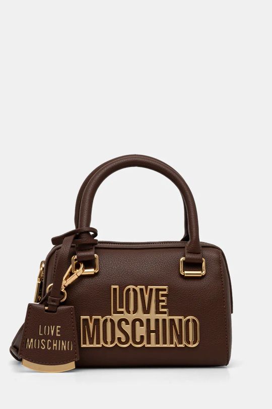 Torba Love Moschino natpis smeđa JC4333PP0L