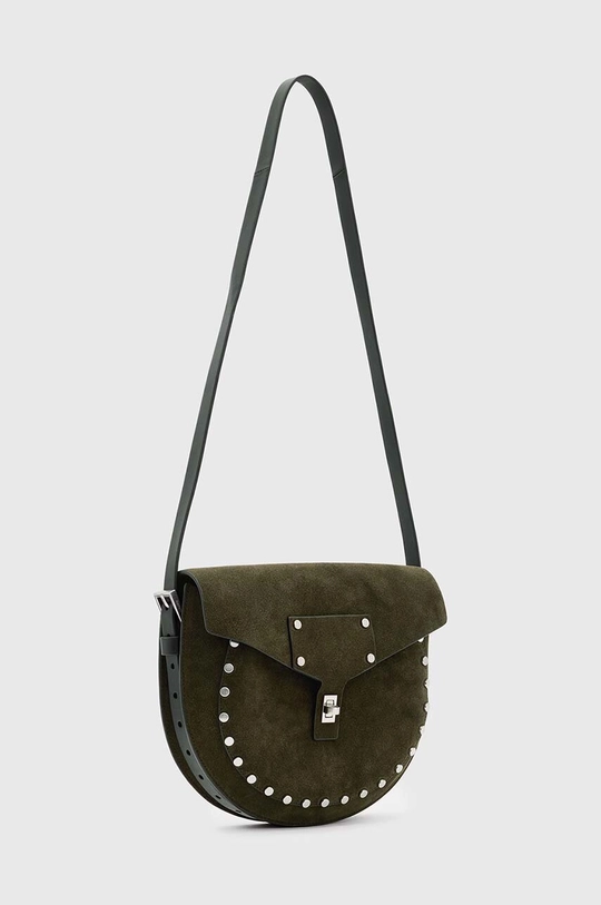 Accessori AllSaints borsa in pelle scamosciata MIRO SADDLE W236XB verde