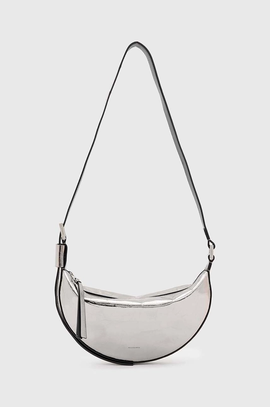 AllSaints borsa a mano in pelle HALF MOON XBODY pelle fiore argento W309XB