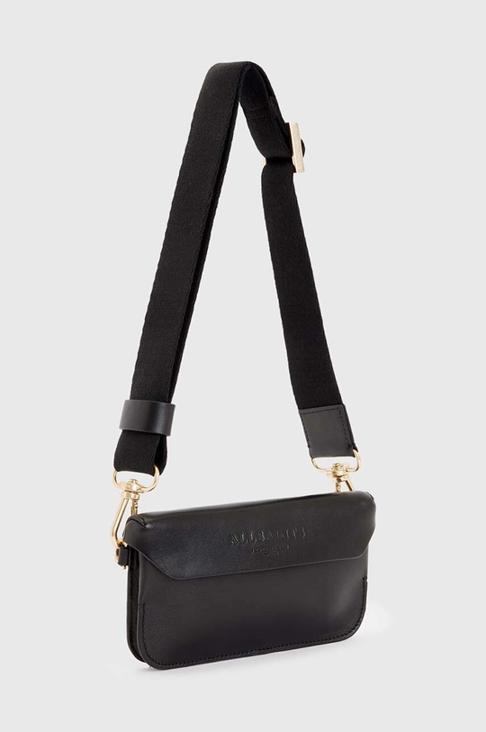 Accesorii AllSaints poseta de piele ZOE CROSSBODY W312XB negru