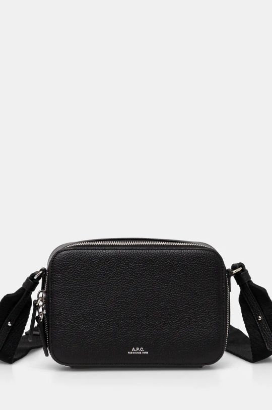 Δερμάτινο φακελάκι A.P.C. camera bag soho λείο δέρμα μαύρο PXBLH.M61695