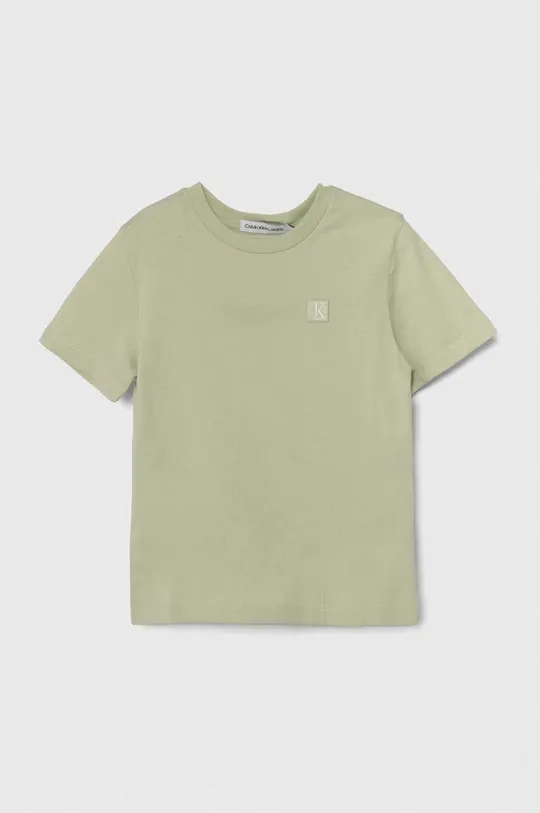 zelena Dječja pamučna majica kratkih rukava Calvin Klein Jeans Za dječake