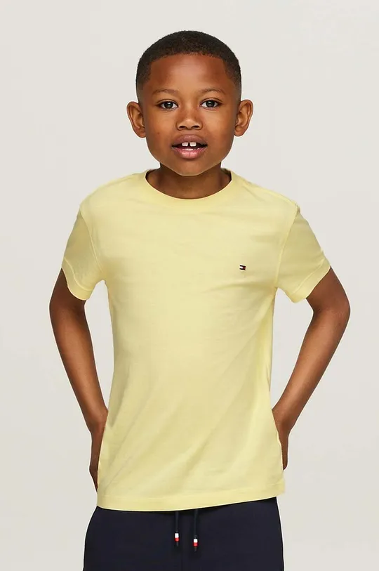 Детская хлопковая футболка Tommy Hilfiger хлопок жёлтый KB0KB06879.9BYH.98.122