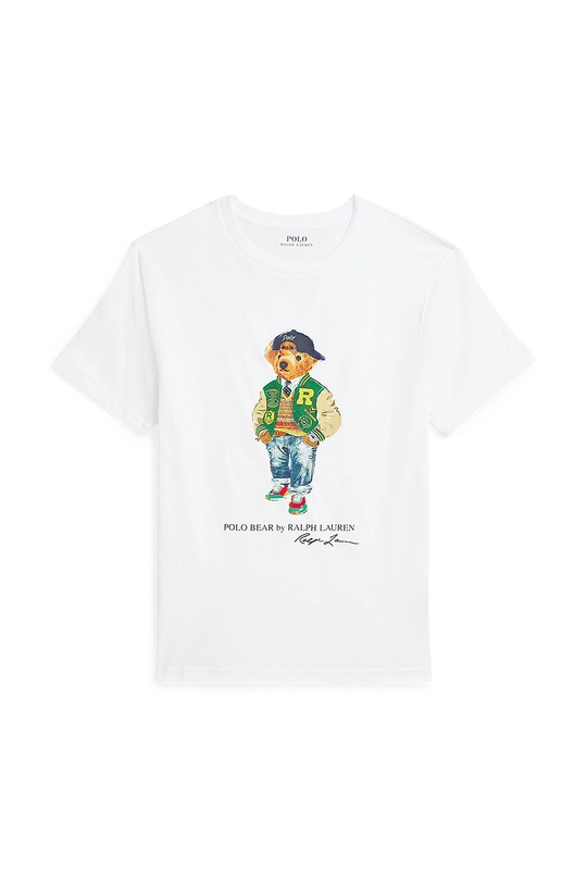 Polo Ralph Lauren tricou de bumbac pentru copii print alb 323853828043