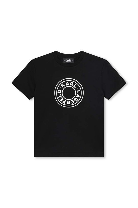 Karl Lagerfeld t-shirt bawełniany dziecięcy nadruk czarny Z30235.114.150