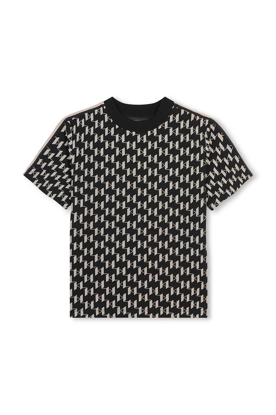 Karl Lagerfeld t-shirt bawełniany dziecięcy wzorzyste czarny Z30245.162.174