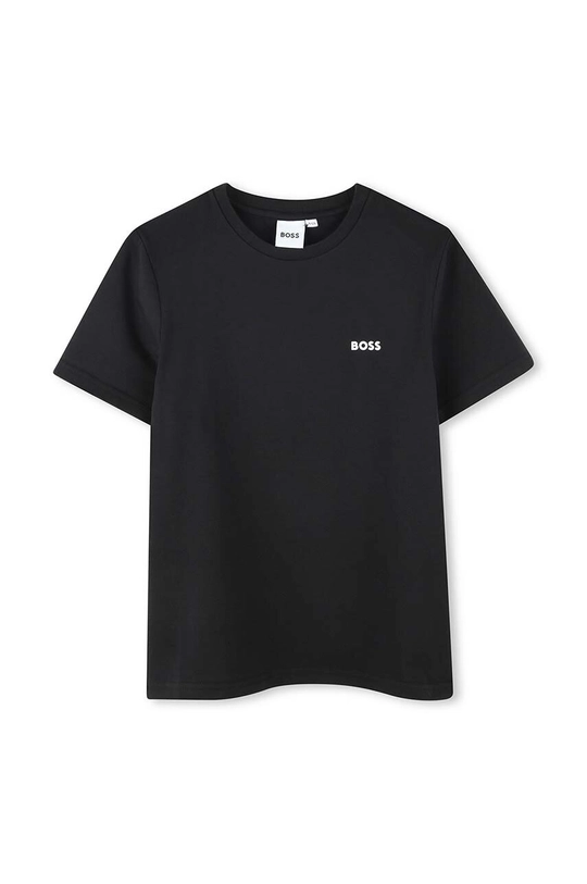 Băieți BOSS tricou de bumbac pentru copii 2-pack J51137.114.150 negru