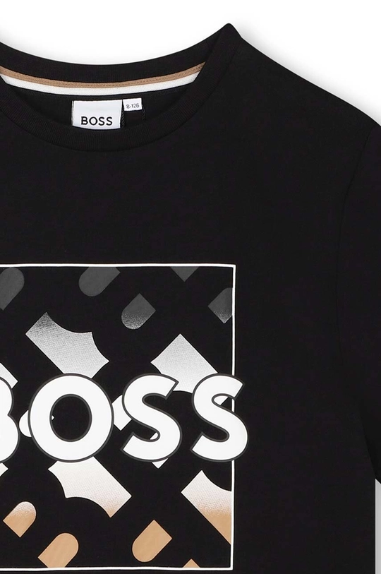 Chłopiec BOSS t-shirt bawełniany dziecięcy J51219.162.174 czarny