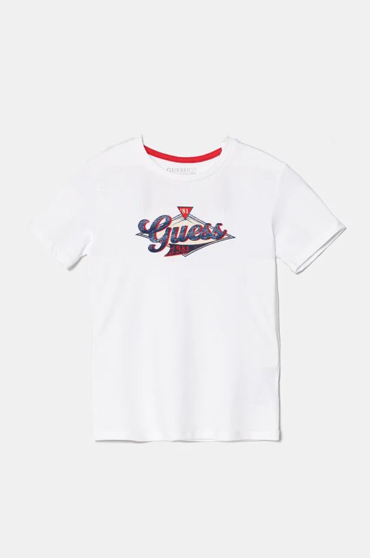 Guess t-shirt bawełniany dziecięcy nadruk biały L4BI14.I3Z14.9BYH