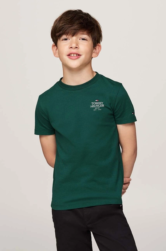 Tommy Hilfiger t-shirt in cotone per bambini cotone verde KB0KB09277.9BYH.86.122