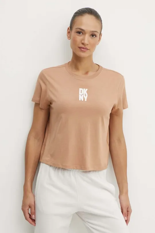 коричневий Бавовняна футболка Dkny Жіночий