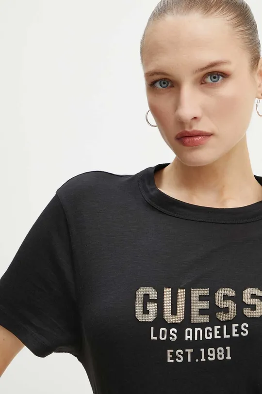 Guess t-shirt PYRAMIDE fekete W4YI35.KC8T0