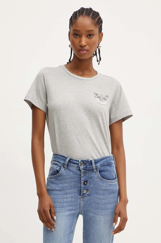 Pinko t-shirt semplice grigio 103320.A24E