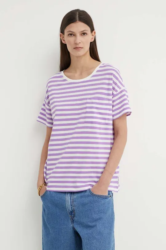 fioletowy Marc O'Polo t-shirt bawełniany DENIM