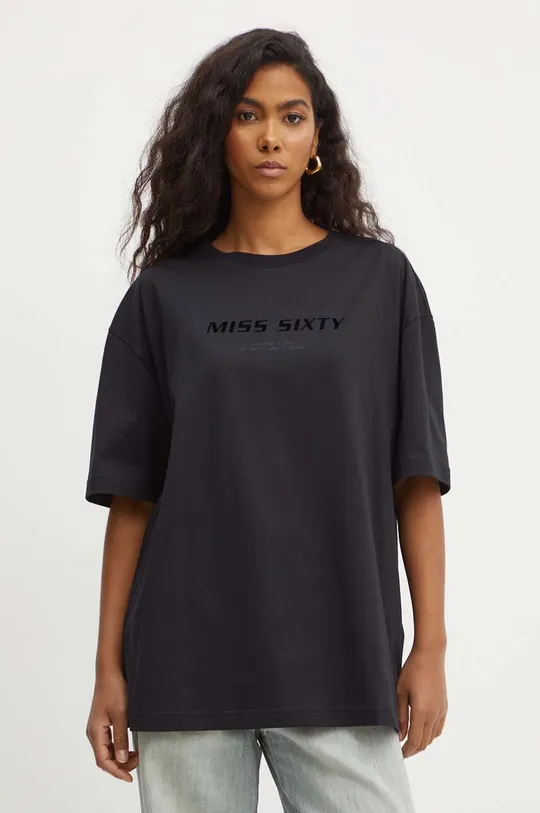 czarny Miss Sixty t-shirt bawełniany 6L2SJ2120000 SJ2120 T-SHIRT