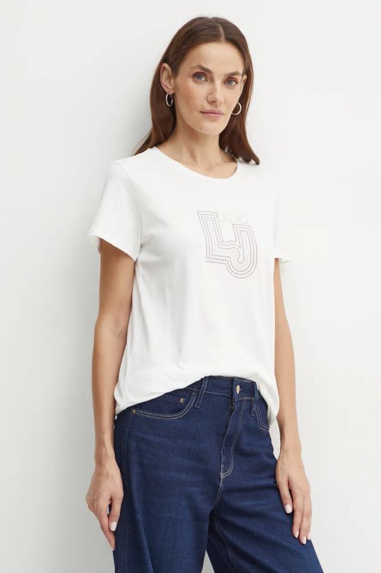 Liu Jo t-shirt in cotone applique bianco TF4209.J6040