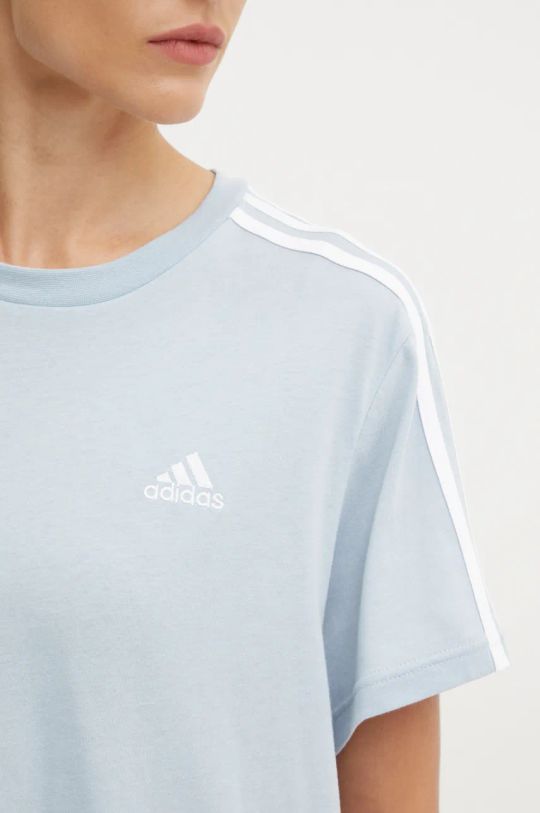 Памучна тениска adidas Essentials IS1568 син