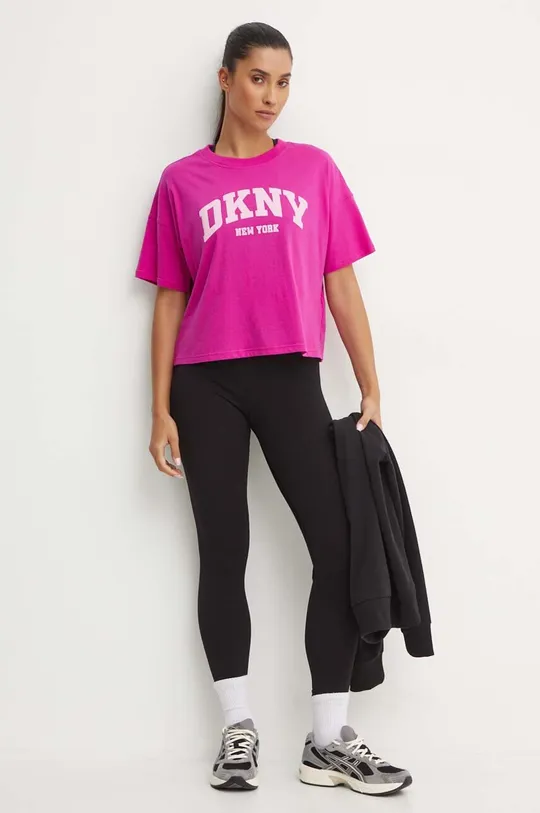 Хлопковая футболка Dkny DP4T9945 розовый AW24