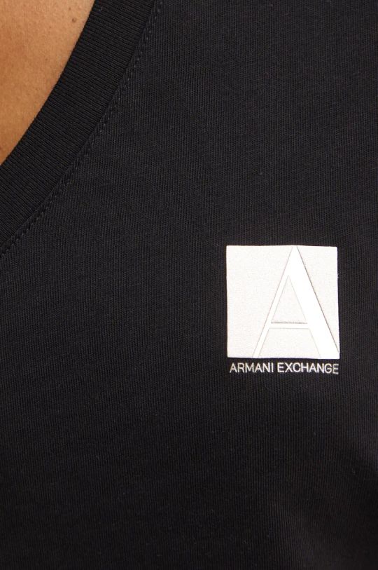 Βαμβακερό μπλουζάκι Armani Exchange 6DYT23.YJ3RZ μαύρο