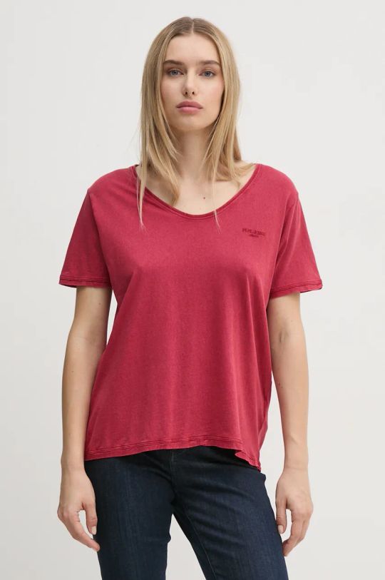 Pepe Jeans tricou FABIANA uni rosu PL505953