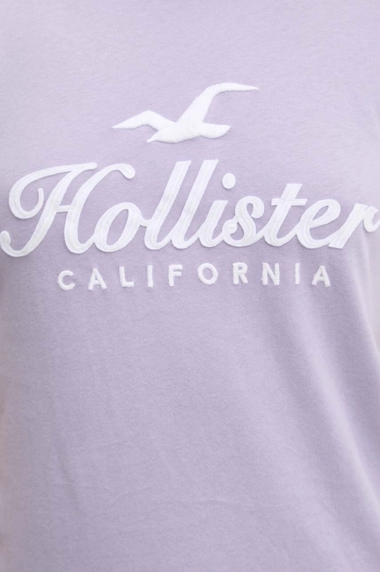 Βαμβακερό μπλουζάκι Hollister Co. KI357.3295.630 μωβ