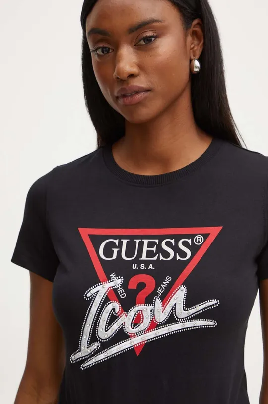 Бавовняна футболка Guess чорний W4YI32.I3Z14
