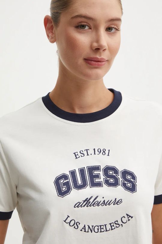 Guess t-shirt bawełniany RAQUELLE beżowy V4BI08.K8FQ4