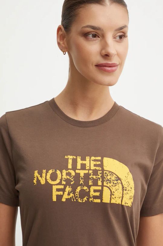 The North Face t-shirt bawełniany Tee -Seasonal Logo Pack regular brązowy NF0A89CT1OI1