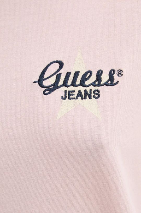 Хлопковая футболка Guess Jeans W4BI55.K8HM0 розовый