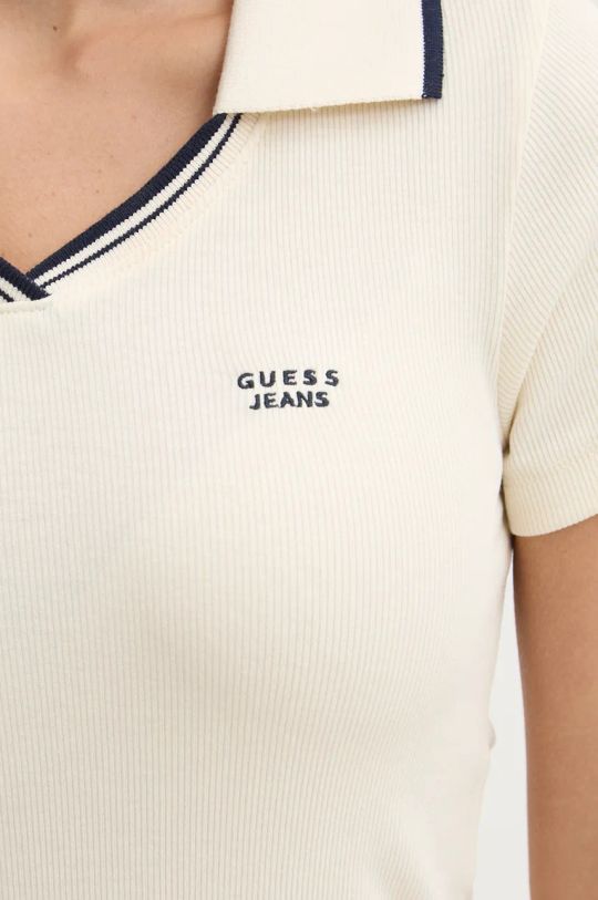 Πόλο Guess Jeans W4BP45.KA0H1 μπεζ AW24