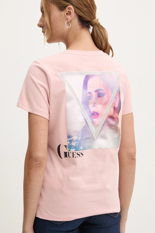 Одежда Футболка Guess W4BI13.KCJI0 розовый