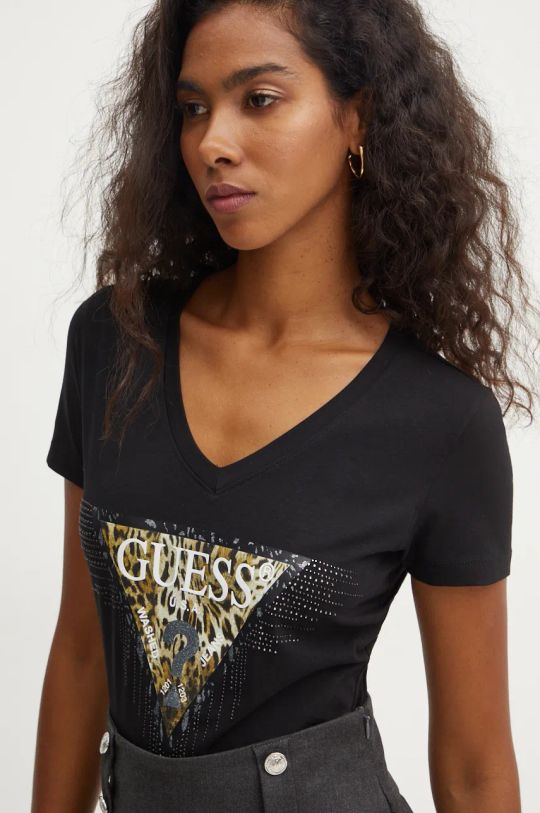 Guess t-shirt czarny W4BI18.J1314