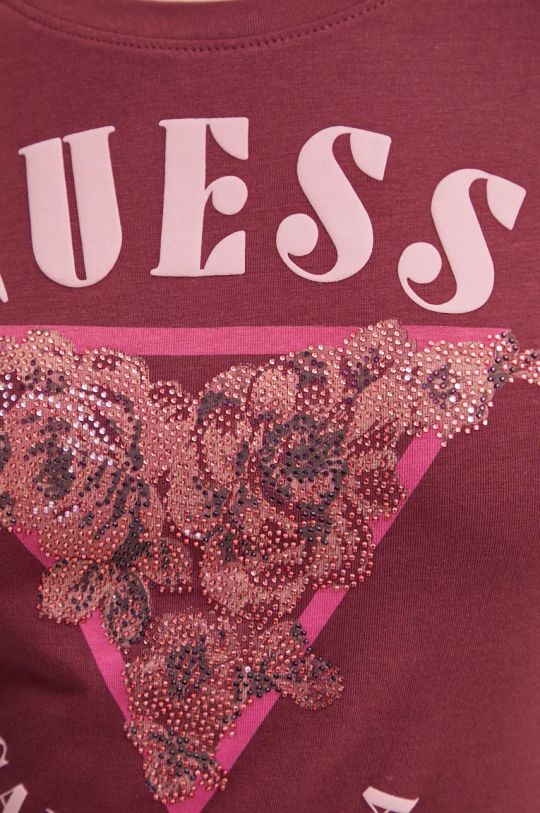 Guess t-shirt W4BI19.J1314 bordowy