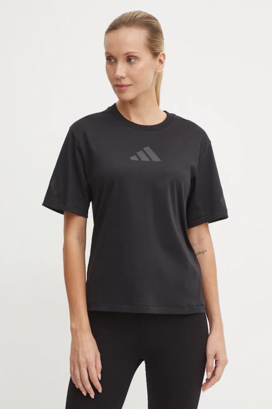 adidas t-shirt in cotone ZNE sovrastampa nero JE7846