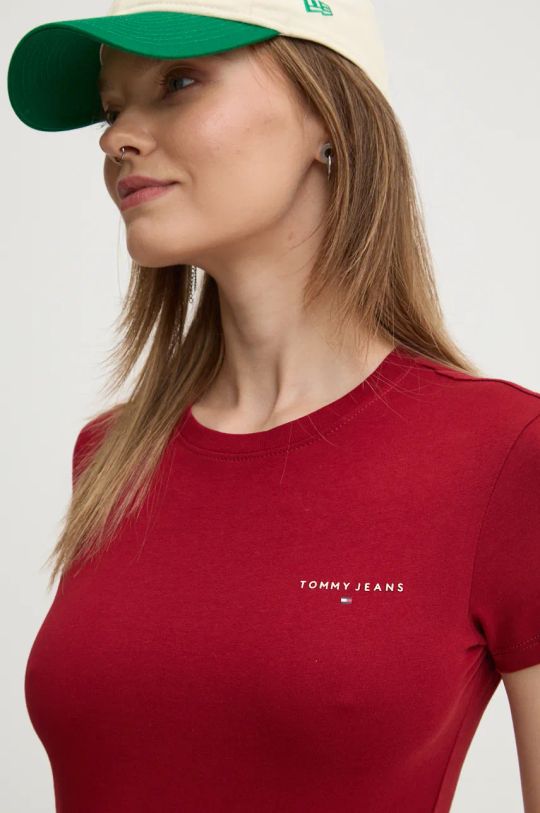 Tommy Jeans t-shirt bawełniany bordowy DW0DW18785