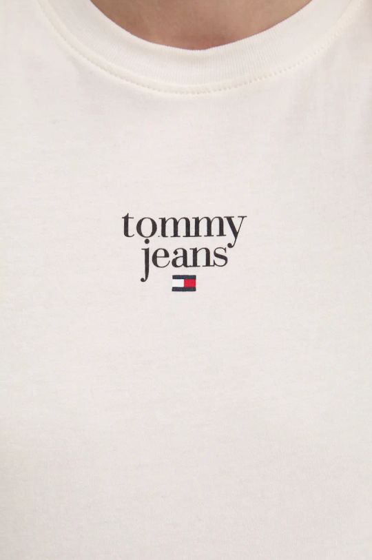 Bavlněné tričko Tommy Jeans DW0DW18800 béžová