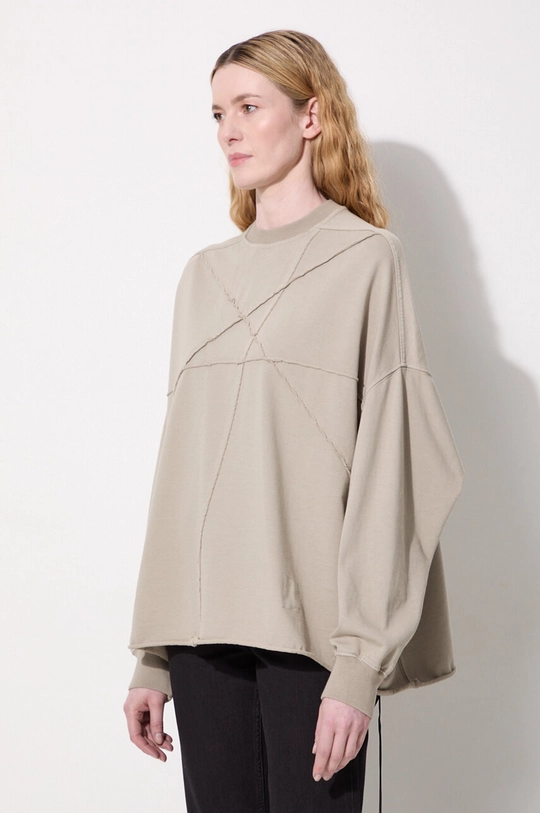 Rick Owens felpa in cotone Crater T beige DS02D2235.RIGET1