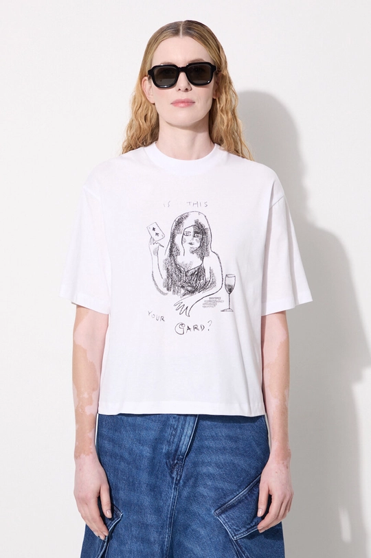 Carhartt WIP t-shirt in cotone S/S Pepe Card rilassato bianco I033998.00AXX