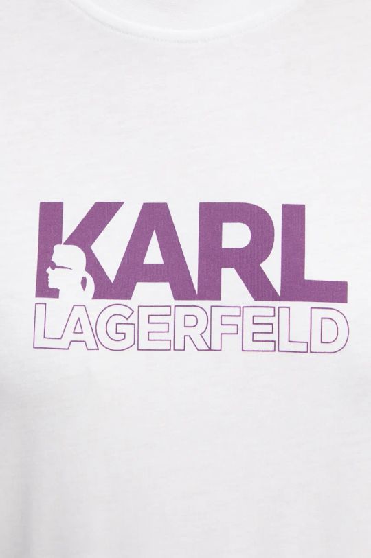 Βαμβακερό μπλουζάκι Karl Lagerfeld 24WW1703 λευκό