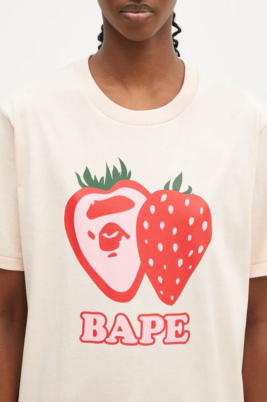 A Bathing Ape t-shirt bawełniany Bape Strawberry pomarańczowy 1K80210115