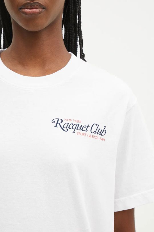 Sporty & Rich t-shirt in cotone 94 Racquet Club bianco TO042S406RW