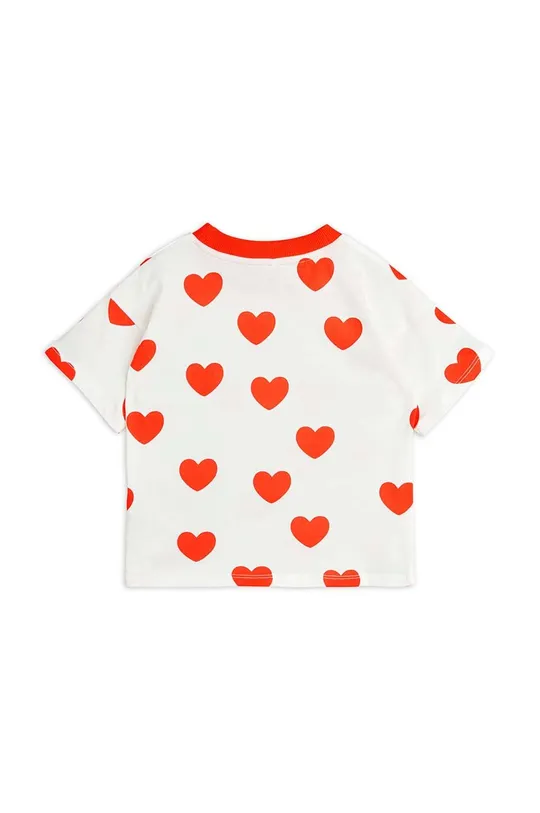 Детская хлопковая футболка Mini Rodini Hearts бежевый