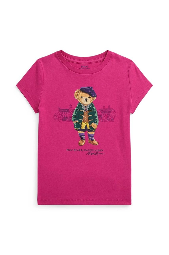 Polo Ralph Lauren tricou de bumbac pentru copii print roz 312951080001