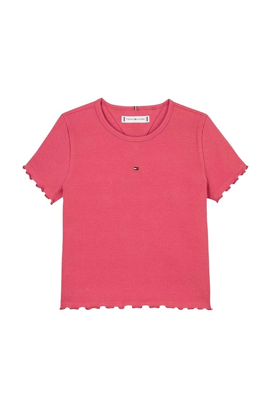 Tommy Hilfiger t-shirt bawełniany dziecięcy KG0KG08138.9BYH.128.176 różowy AW24