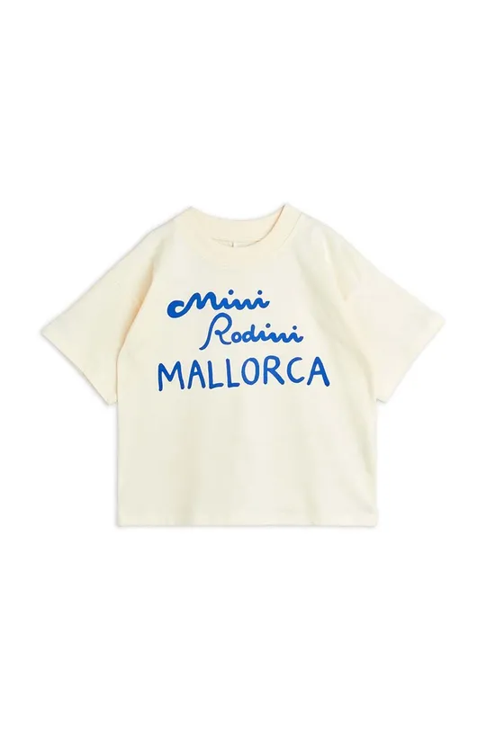 Дитяча бавовняна футболка Mini Rodini Mallorca бежевий